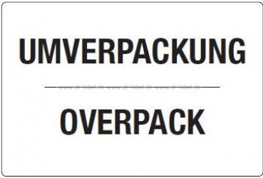 Versandetikett "Umverpackung - Overpack"