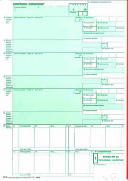 Einheitspapier 0736 Versand (GGV), Laser, Ergänzungsblatt