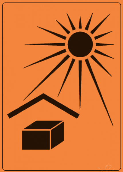 Versandetikett "Keep away from heat"