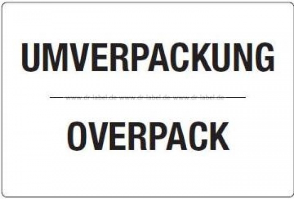 Versandetikett "Umverpackung - Overpack"