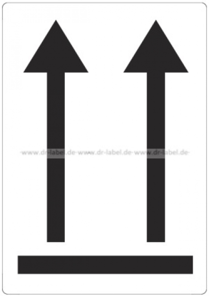 Versandetikett Ausrichtungspfeil "oben"