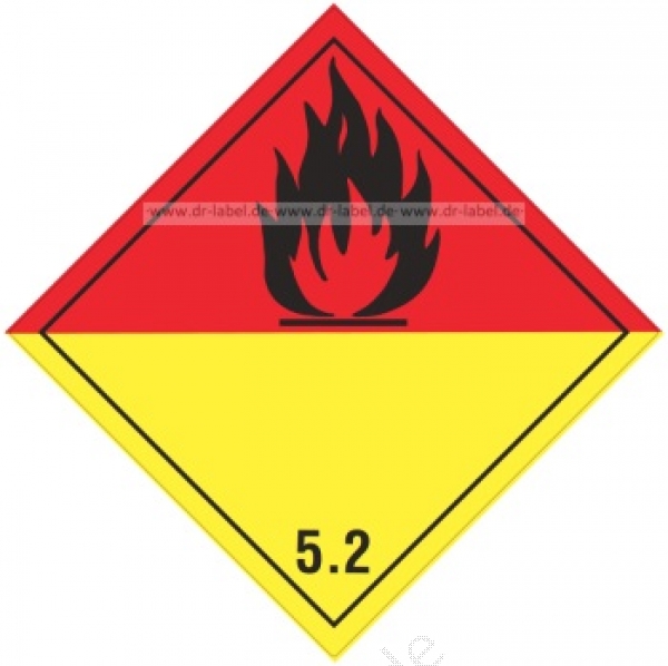 Gefahrgutetikett Klasse 5.2 ohne Texteindruck