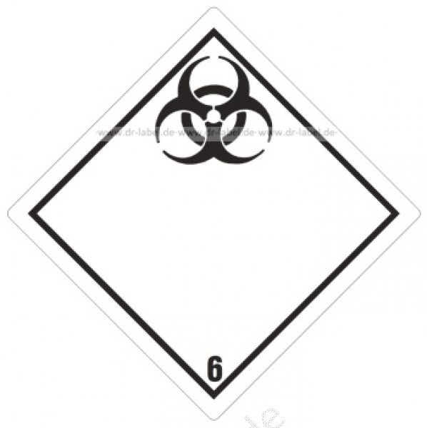 Gefahrgutetikett Klasse 6.2 ohne Texteindruck