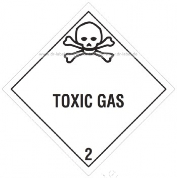 Containerlabel Klasse 2.3 mit Text "TOXIC GAS"