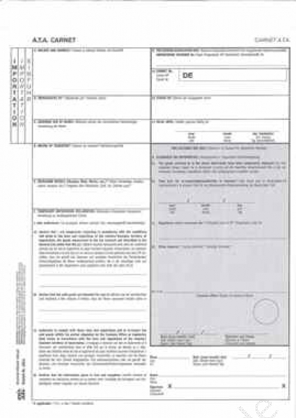 Carnet A.T.A. Einfuhrblatt 800d