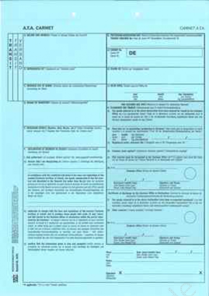 Carnet A.T.A. Anweisungstransitblatt 800h
