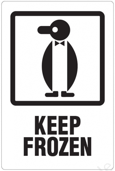 Transportkennzeichen, Gefahrgutetikett "keep frozen"
