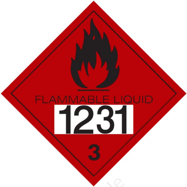 Containerlabel Klasse 3 mit individuellen UN-Nummerneindruck und Text