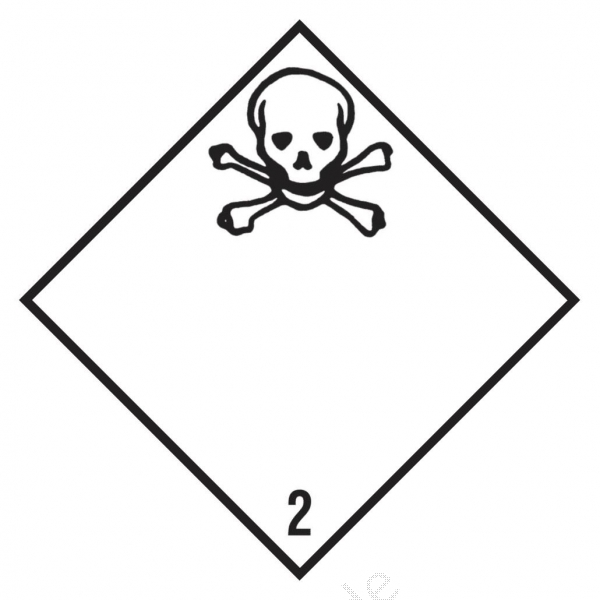 Containerlabel Klasse 2.3 ohne Texteindruck