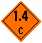 Gefahrgutetikett Klasse 1, Unterklasse 1.4 C Blattware
